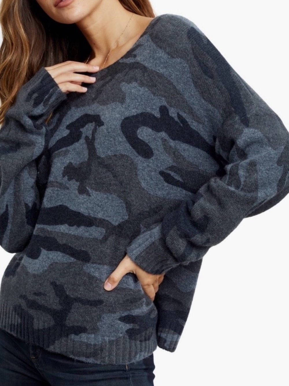 Rails Ramona Camouflage
Sweatshirt Quiet Luxury Minimalist Loungewear 
Sz Medium